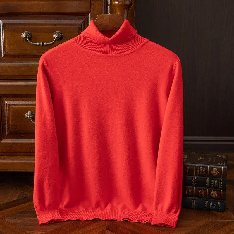 Soft Cashmere Sweater Men's Turtleneck Pullover