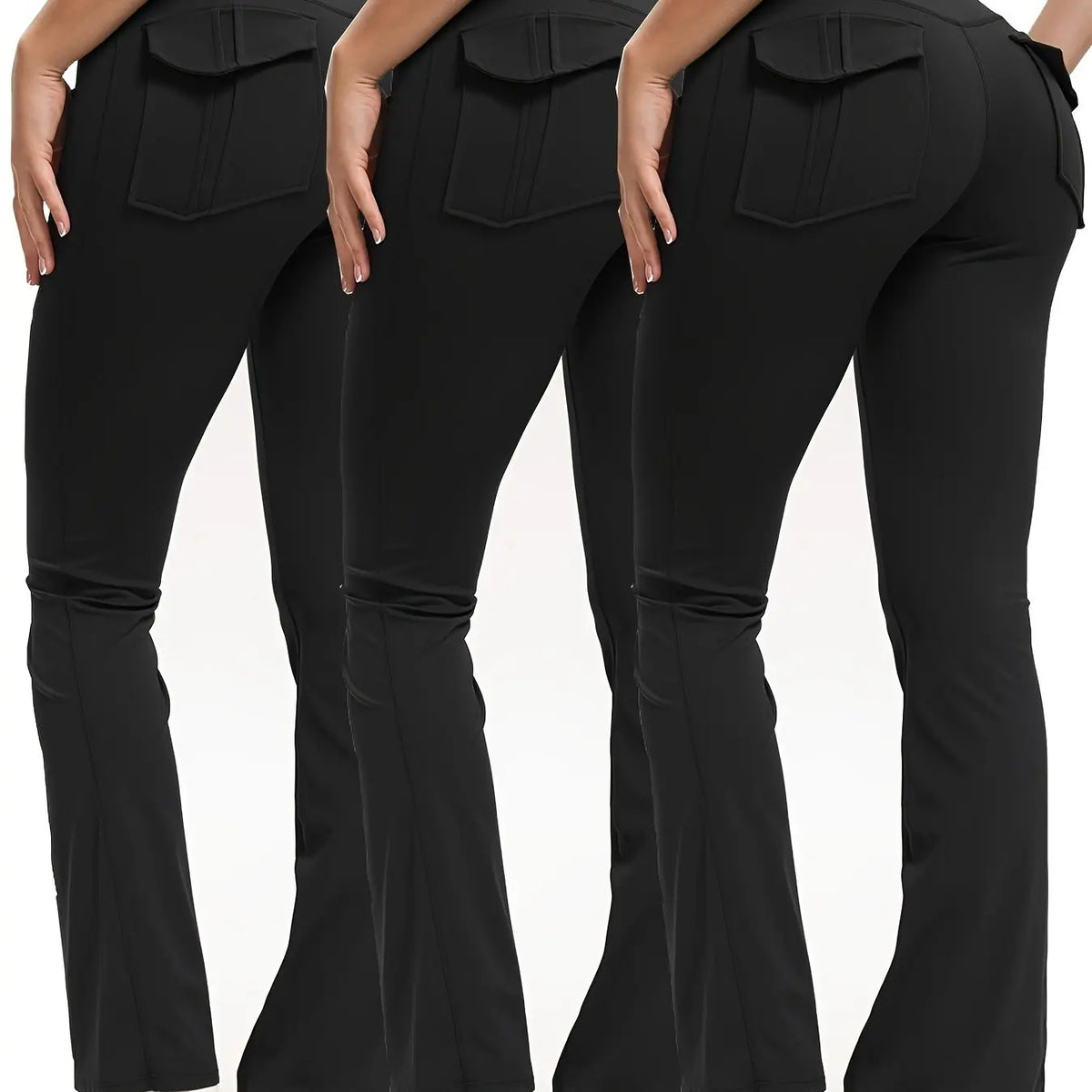 3 Pack Bootcut Yoga Pants With Pockets For Women