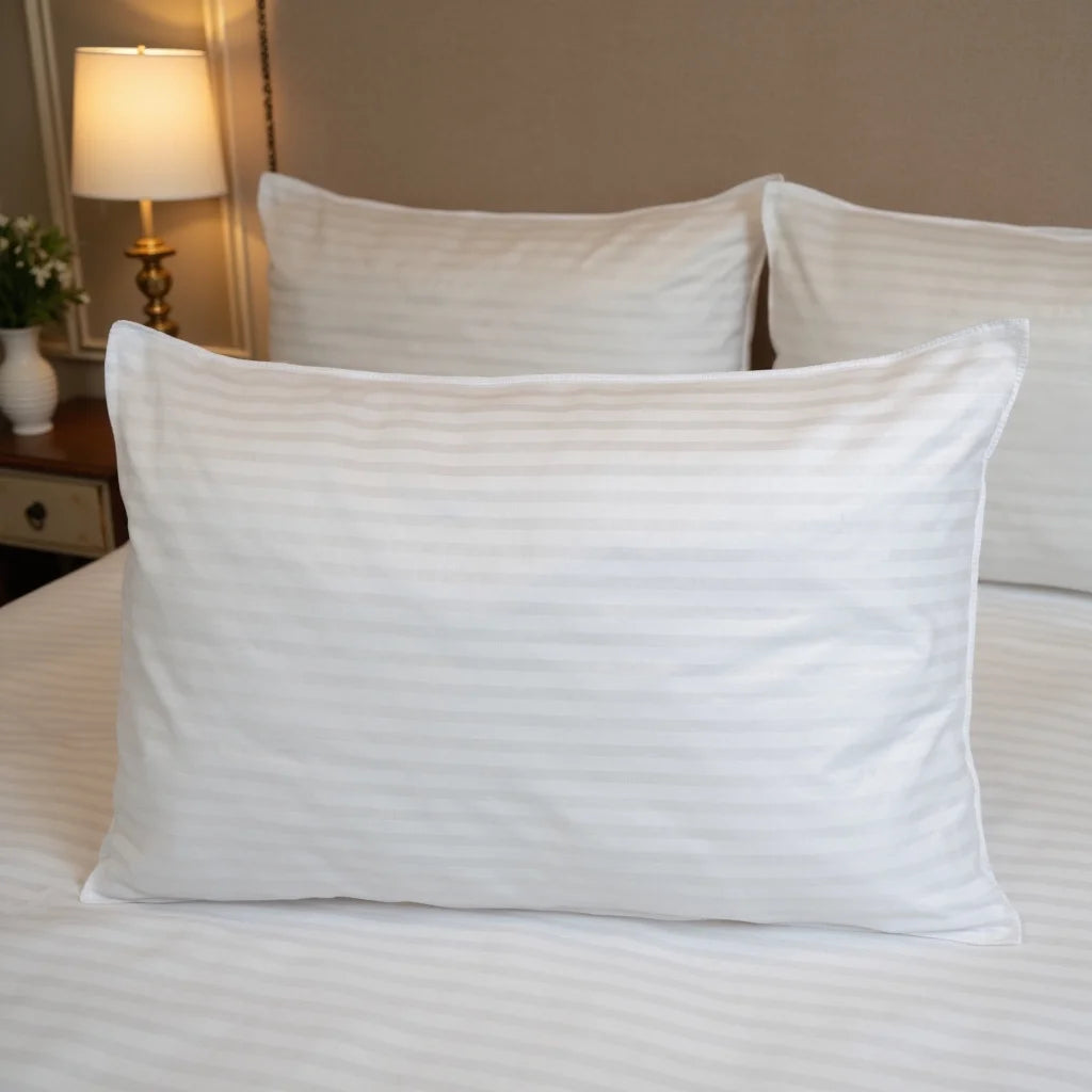 Stripe Pillows Hotel Quality 2 Pack Bed Pillows