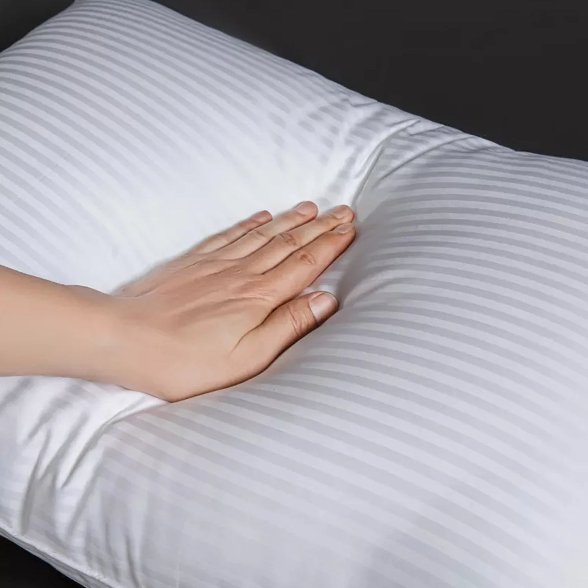 Stripe Pillows Hotel Quality 2 Pack Bed Pillows