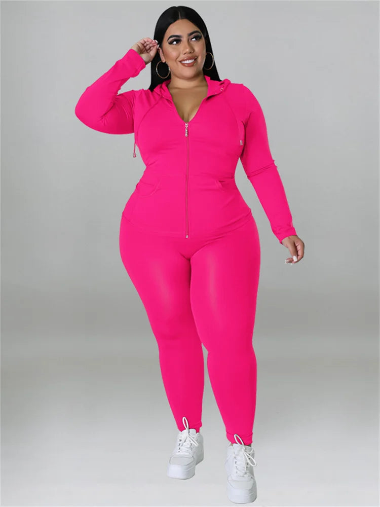 Wmstar Plus Size Women Hoodies Sweatsuit Leggings Pants Sets