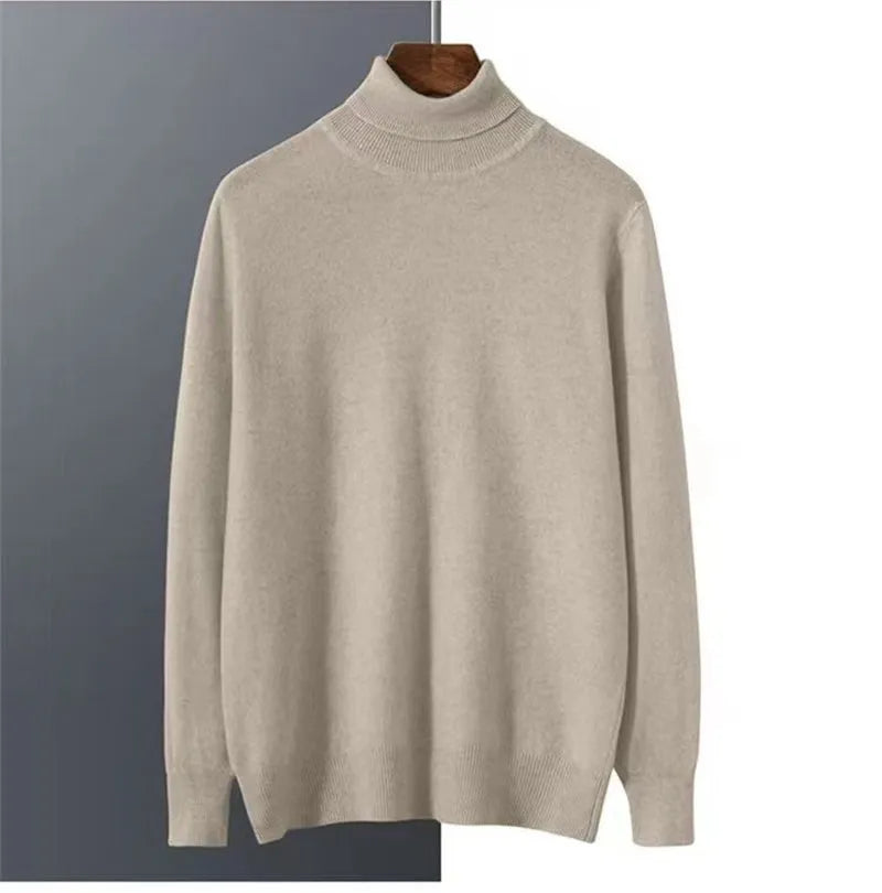 Turtleneck Men 100% Wool Pullover