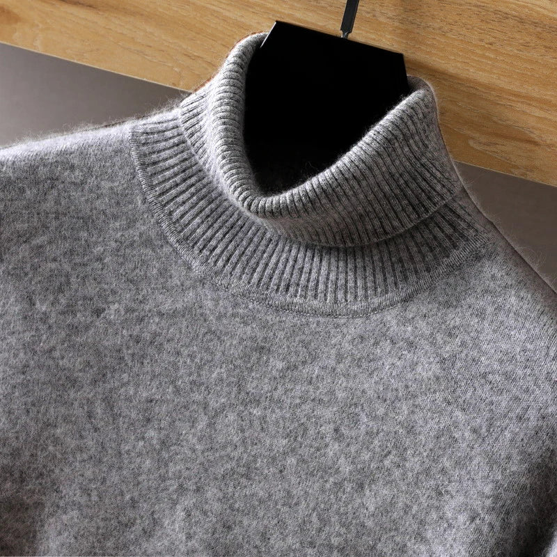 Turtleneck Men 100% Wool Pullover