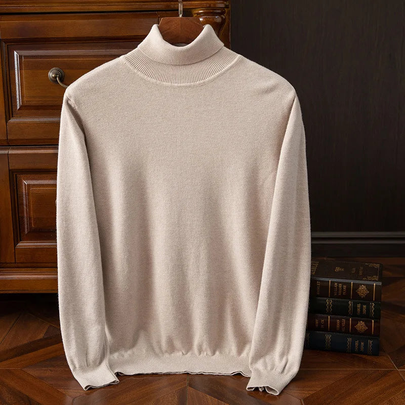 Soft Cashmere Sweater Men's Turtleneck Pullover