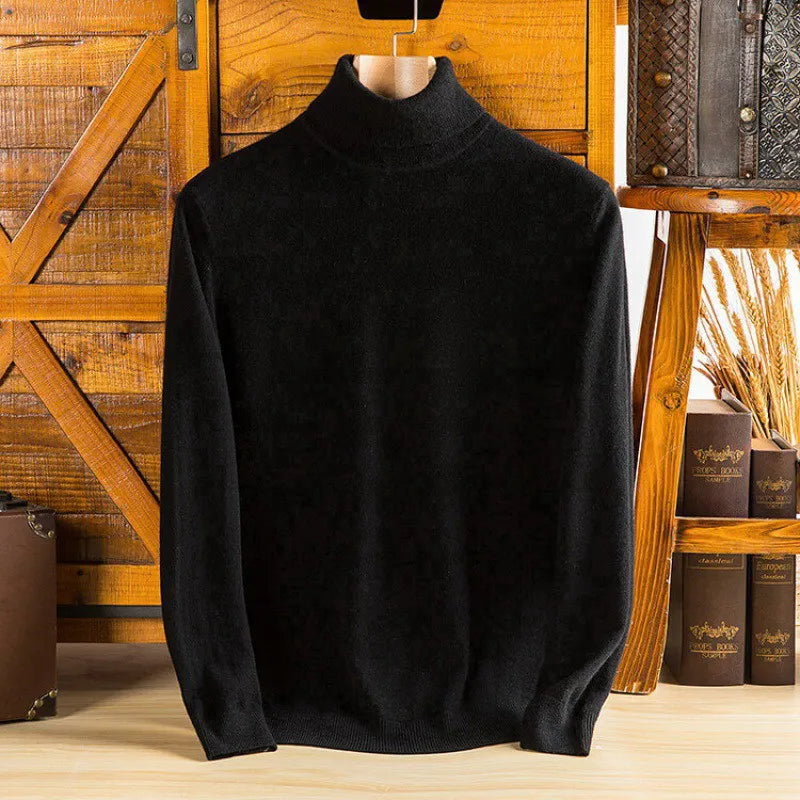 Soft Cashmere Sweater Men's Turtleneck Pullover