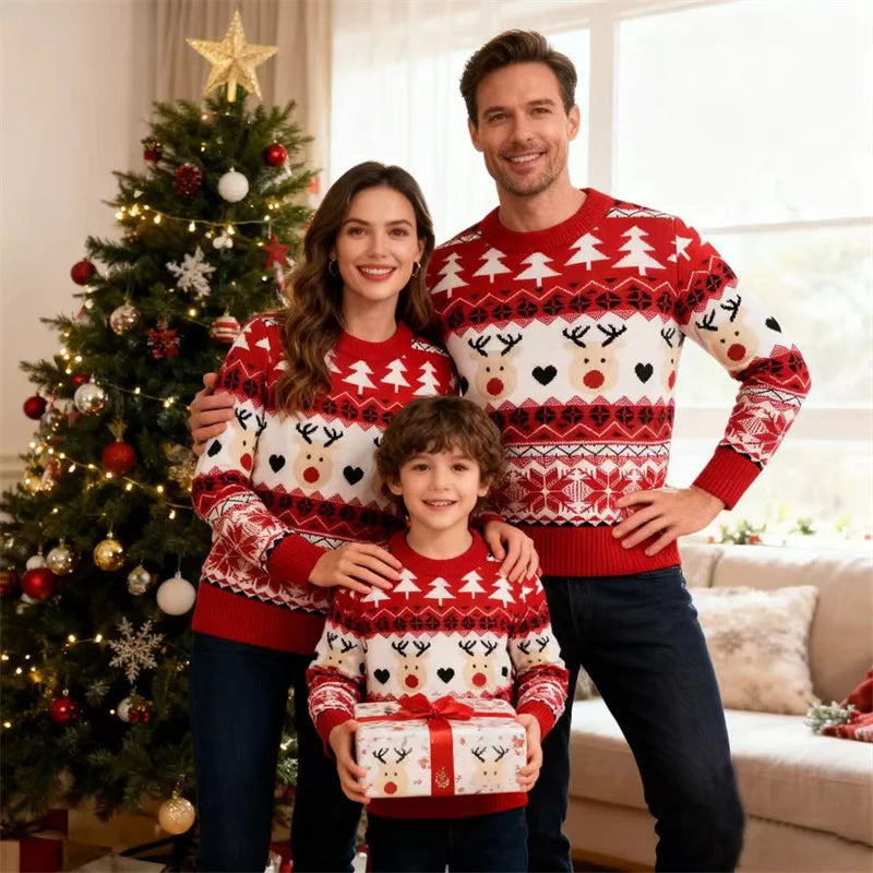 Christmas Family Sweaters Parent-Child Matching Pollover