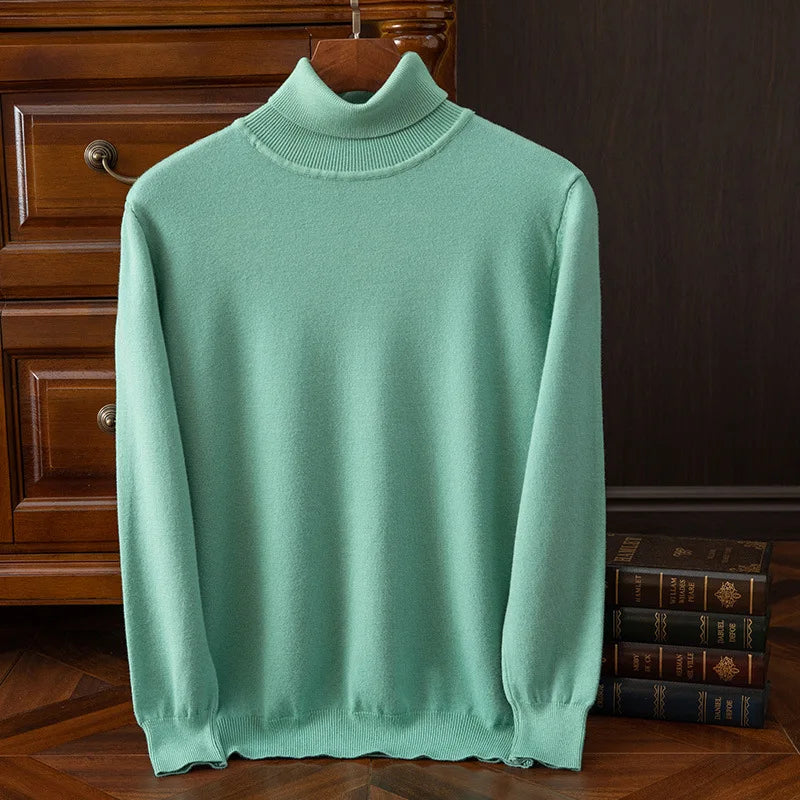 Soft Cashmere Sweater Men's Turtleneck Pullover