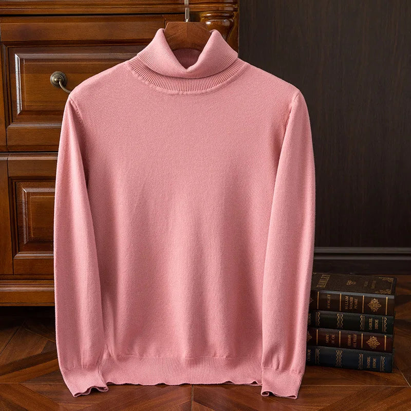 Soft Cashmere Sweater Men's Turtleneck Pullover