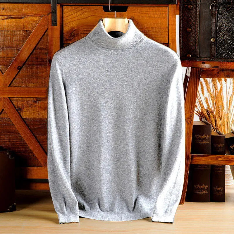 Soft Cashmere Sweater Men's Turtleneck Pullover