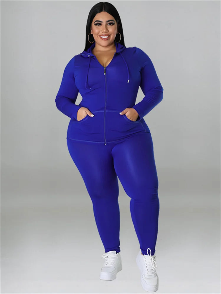 Wmstar Plus Size Women Hoodies Sweatsuit Leggings Pants Sets
