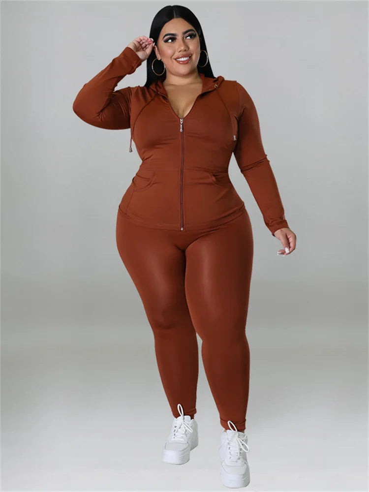 Wmstar Plus Size Women Hoodies Sweatsuit Leggings Pants Sets