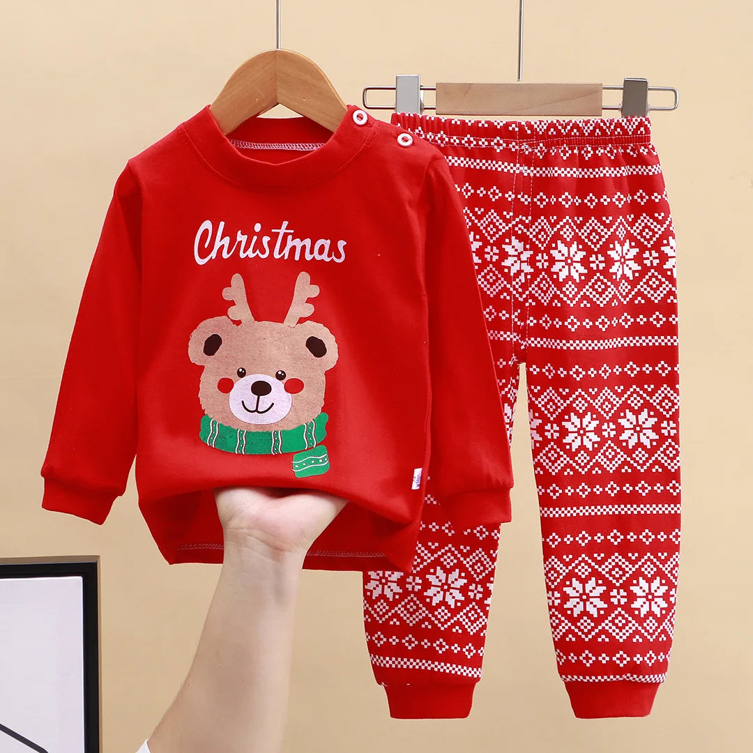 Children's Christmas Cotton Pajama Set for boys