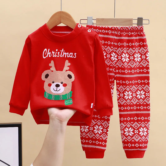 Children's Christmas Cotton Pajama Set for boys