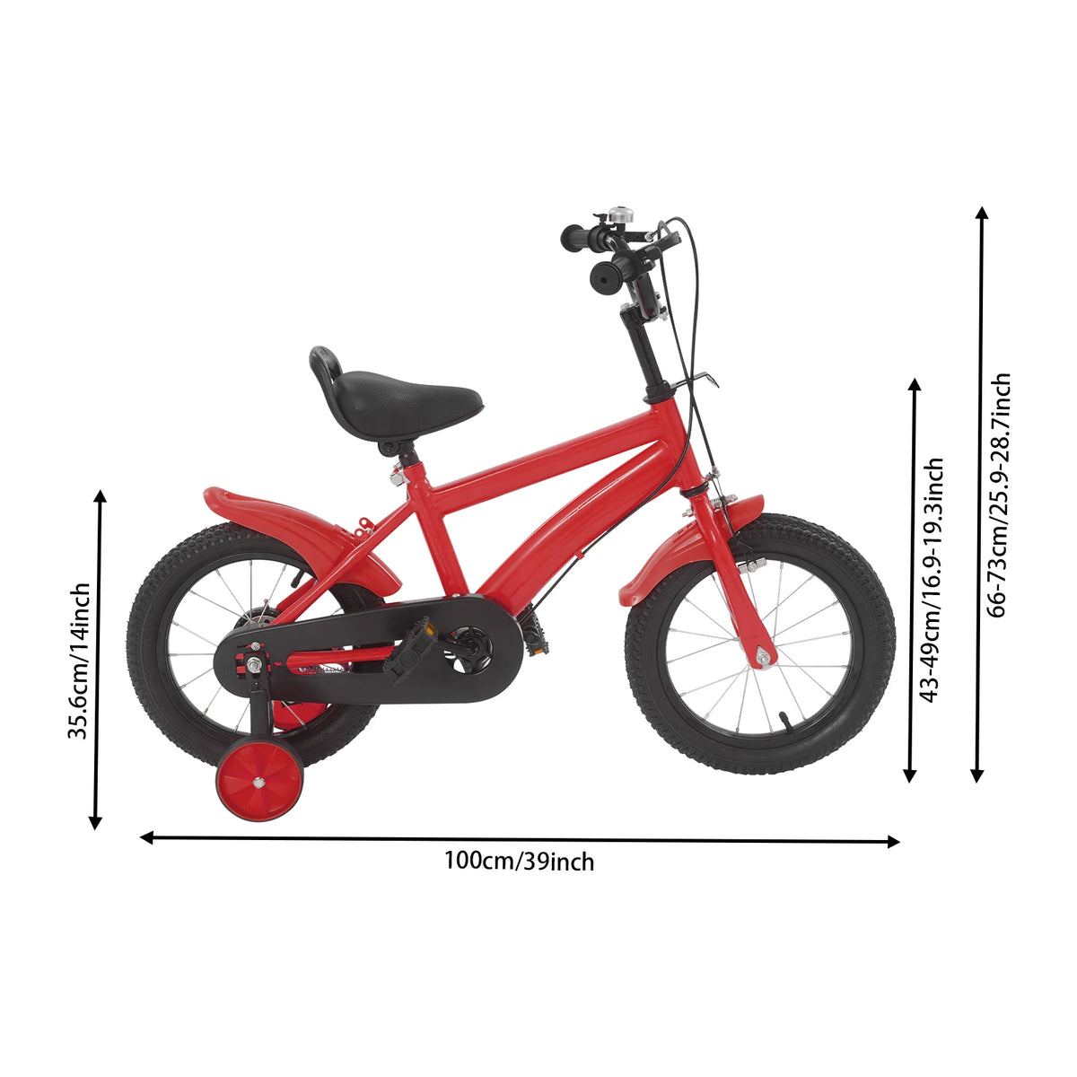 14 Inch Kids Bike w/ Training Wheels for Boys Girls