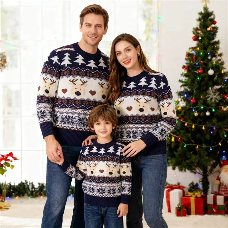 Christmas Family Sweaters Parent-Child Matching Pollover