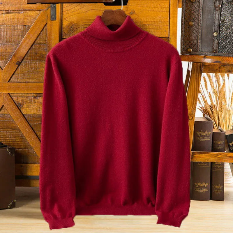 Soft Cashmere Sweater Men's Turtleneck Pullover