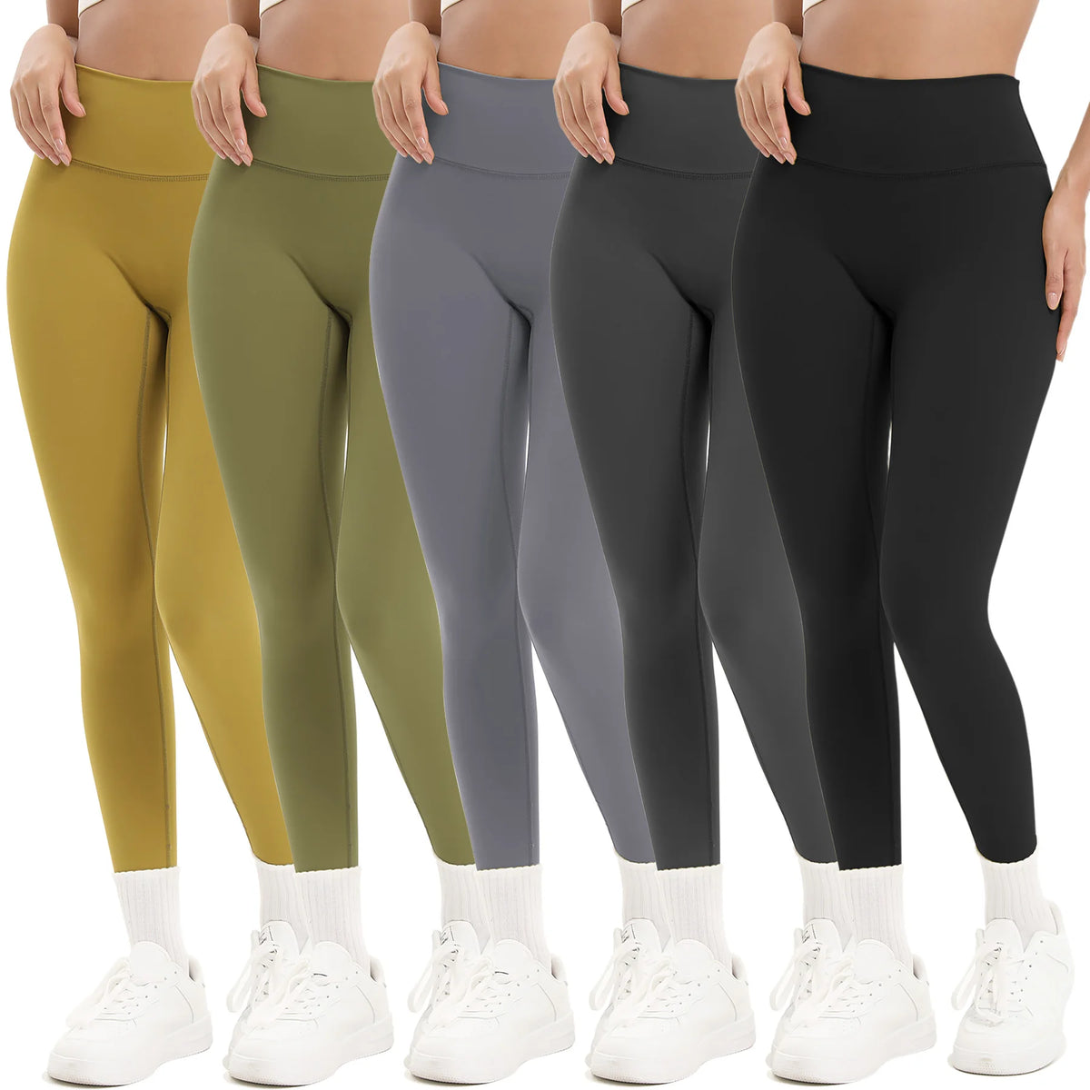 5pcs Women Sport Cropped Pants