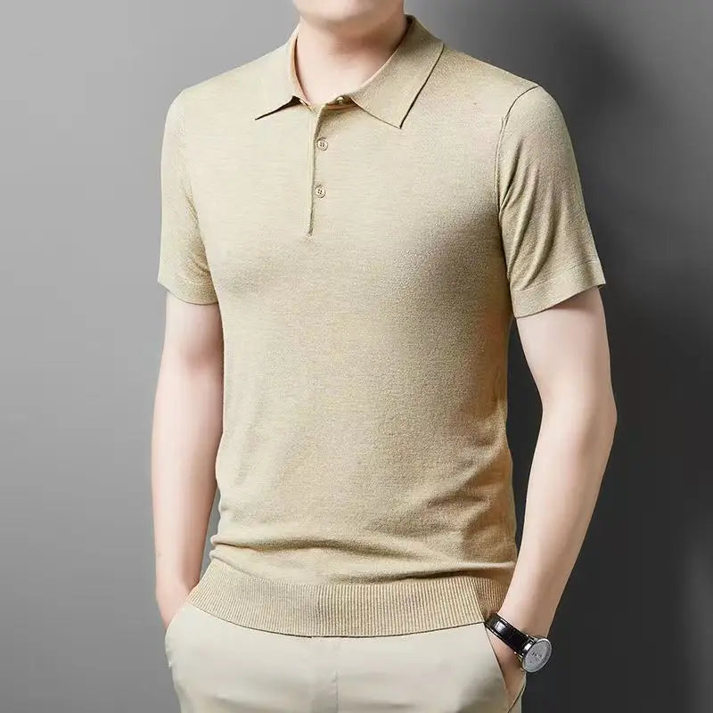 New merino Knit Polo Shirt