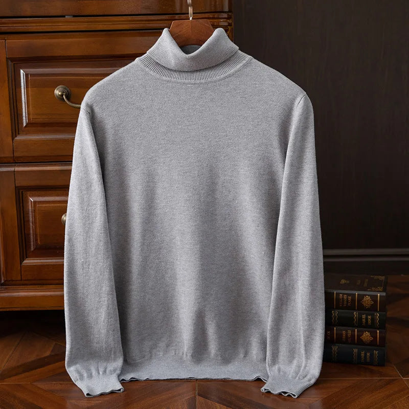 Soft Cashmere Sweater Men's Turtleneck Pullover