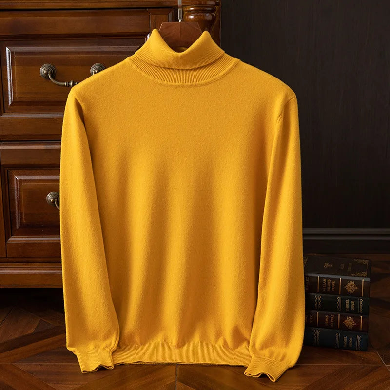 Soft Cashmere Sweater Men's Turtleneck Pullover