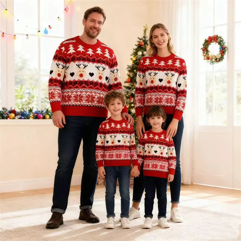Christmas Family Sweaters Parent-Child Matching Pollover