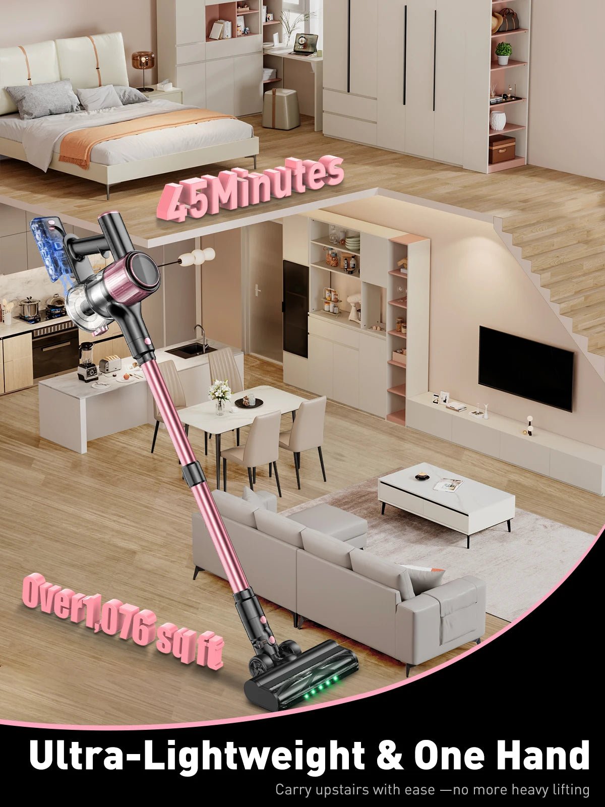 Cordless Vacuum Cleaner, 55Kpa/5