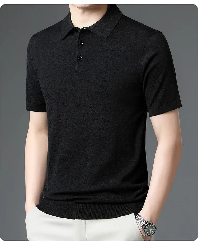 New merino Knit Polo Shirt