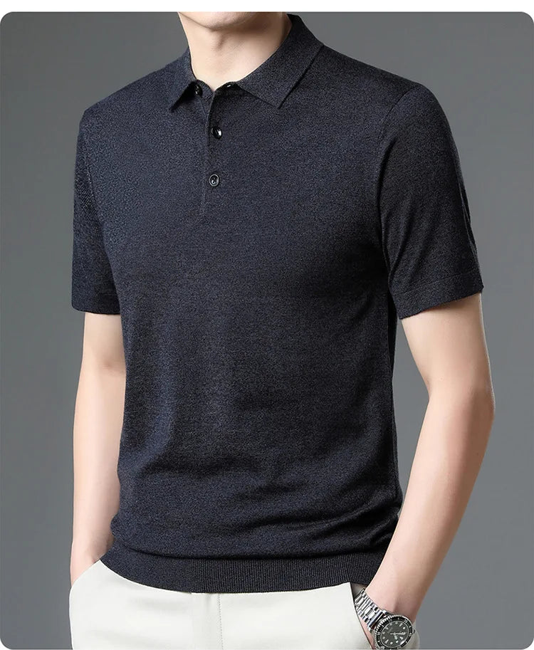 New merino Knit Polo Shirt