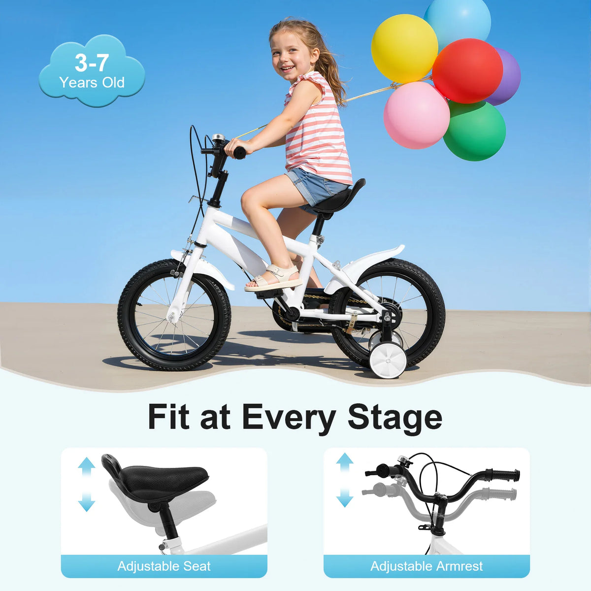 14 Inch Kids Bike w/ Training Wheels for Boys Girls