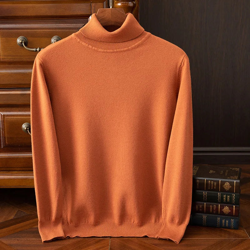 Soft Cashmere Sweater Men's Turtleneck Pullover