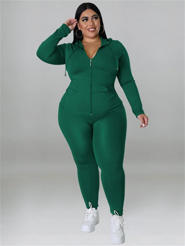 Wmstar Plus Size Women Hoodies Sweatsuit Leggings Pants Sets